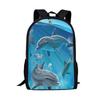 Blue Dolphin Women Backpack Men Shoulder Bags 3D Animal Print Children School Bags Girls Boys Back Pack Back To School Mochila