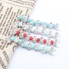 Factory Direct Sales of 12 * 90mm Cracked Turquoise Crystal Bikini Buckle Reinforced Flat Chain DIY Clothing Swimsuit Chain Deco