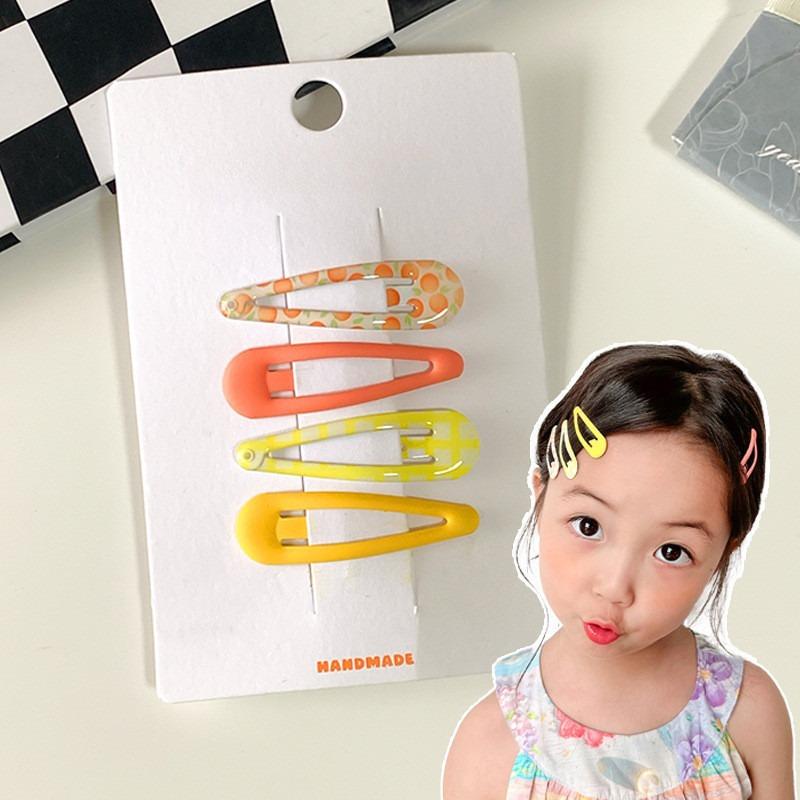 Plaid Print BB Hair Clip Girl Korean Style Simple Fashion Strawberry Floral Side Clip Hair Accessories
