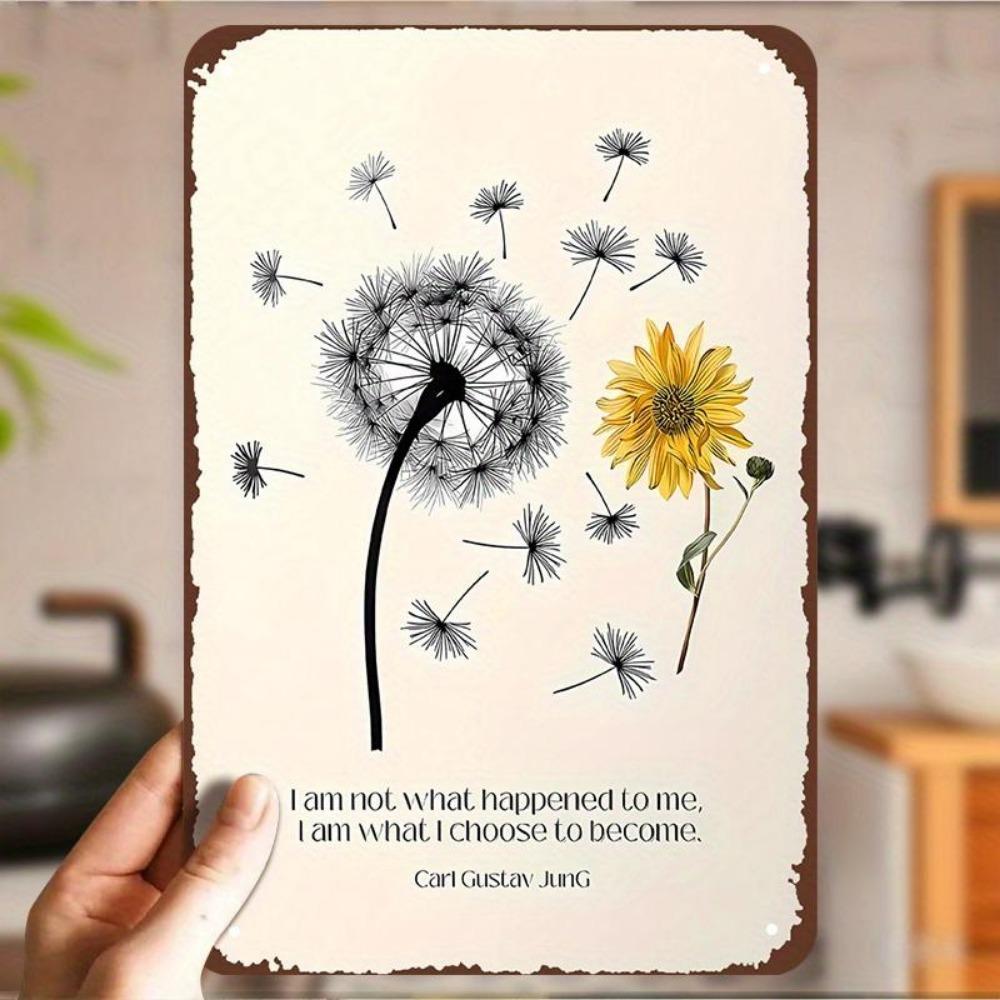 Carl Jung Non sono ciò che mi è successo Scelgo di diventare Citazione Decor Psicologia Vintage con Tarassaco per Fiore di Loto