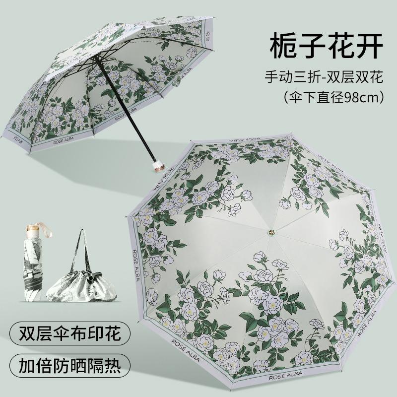 High-value Original Meteor Umbrella Sun Umbrella Women's High-end Sunscreen Umbrella Small and Lightweight Thickened Vinyl 50 +