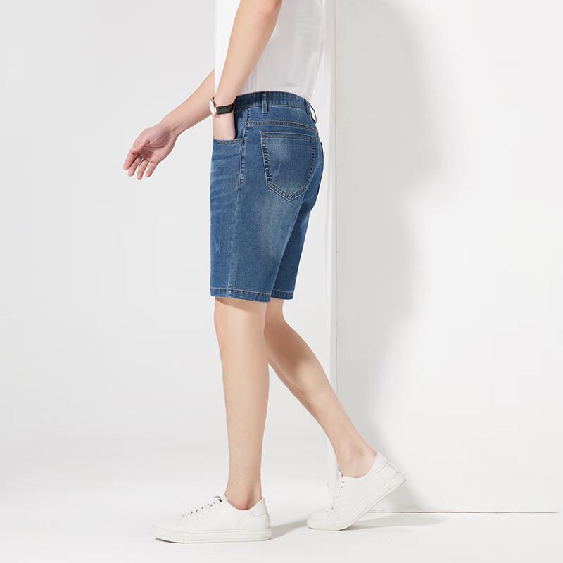 Yiliteng Men's Basic Straight Fit Denim Shorts