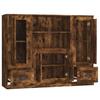 Highboards 3 pcs. Smoked Oak Effect Particleboard