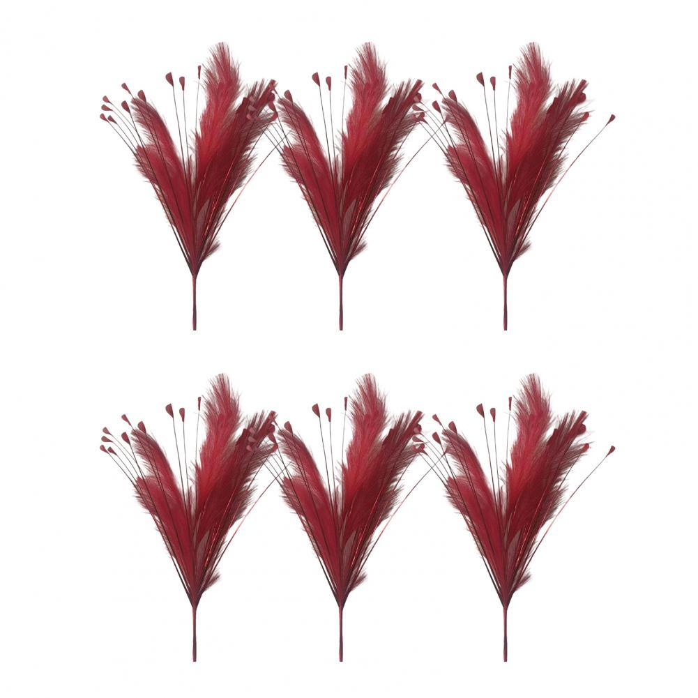 6 Pcs Peacock Grass Artificial Plants Pampas Grass Reed Flower Arrangement Home Bedroom Wedding Decorations Fake Flowers