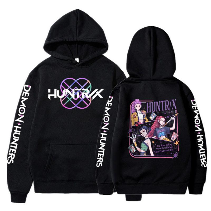 KPop Demon Hunters Fashion Hoodie Autumn Winter Women Casual Streetwear Y2K Long Sleeve Fleece Oversized Pullover Sweatshirts