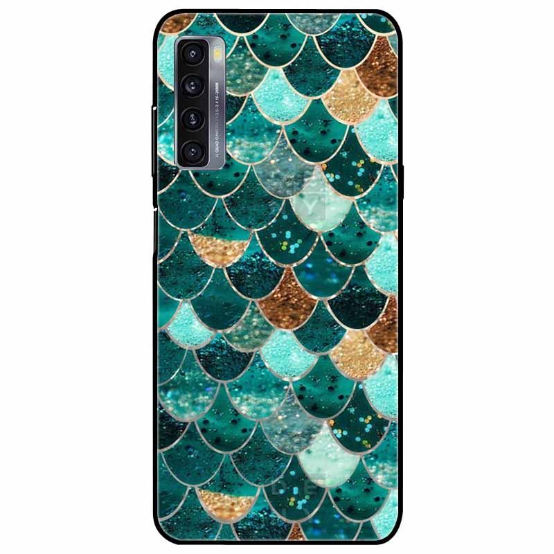 For TCL 20L Plus Case 20L+ Silicone Soft Shockproof TPU Back Cover for TCL 20S 20L Case Black Bumper Painted Funda TCL20S Capa