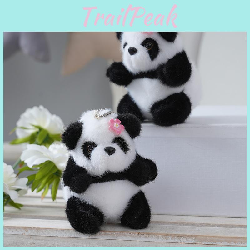 Backpack Plush Panda Pendant Keychain Cartoon Bag Decorations Toy Gift Kids