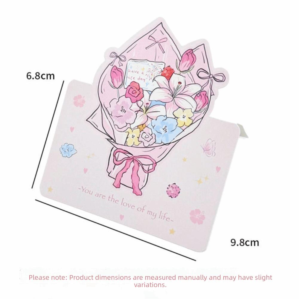 Romantic 3D Greeting Card Rose Pop Up Love Blessing Card with Envelope Valentine's Day Card Wife Girlfriend Gift
