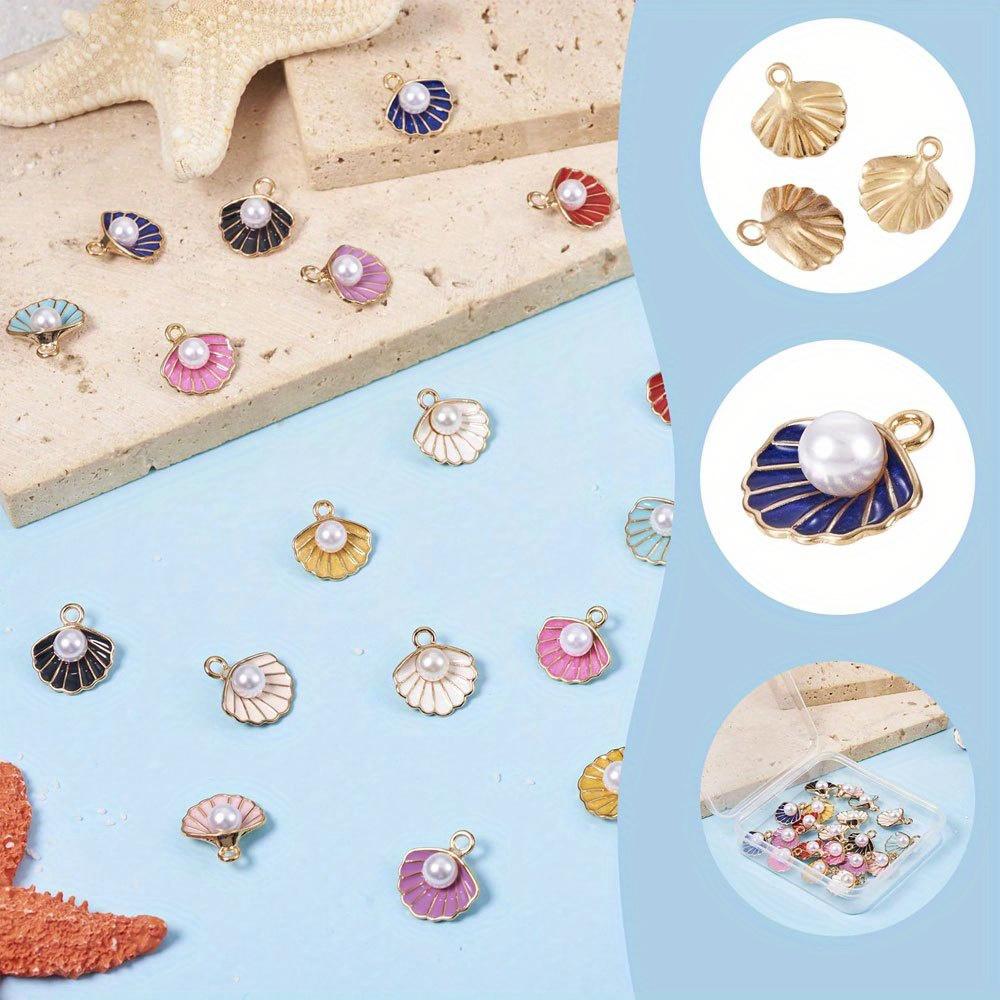 6/12/18pcs Alloy Shell Enamel Pendant Ocean Summer Ocean Theme Color Shell Pendant DIY Summer Beach Anklet Bracelet Earrings