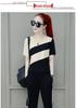 2026 Summer Women's Plus Size Korean Style Color Block Two-Piece Set: Short Sleeve T-shirt & Long Pants