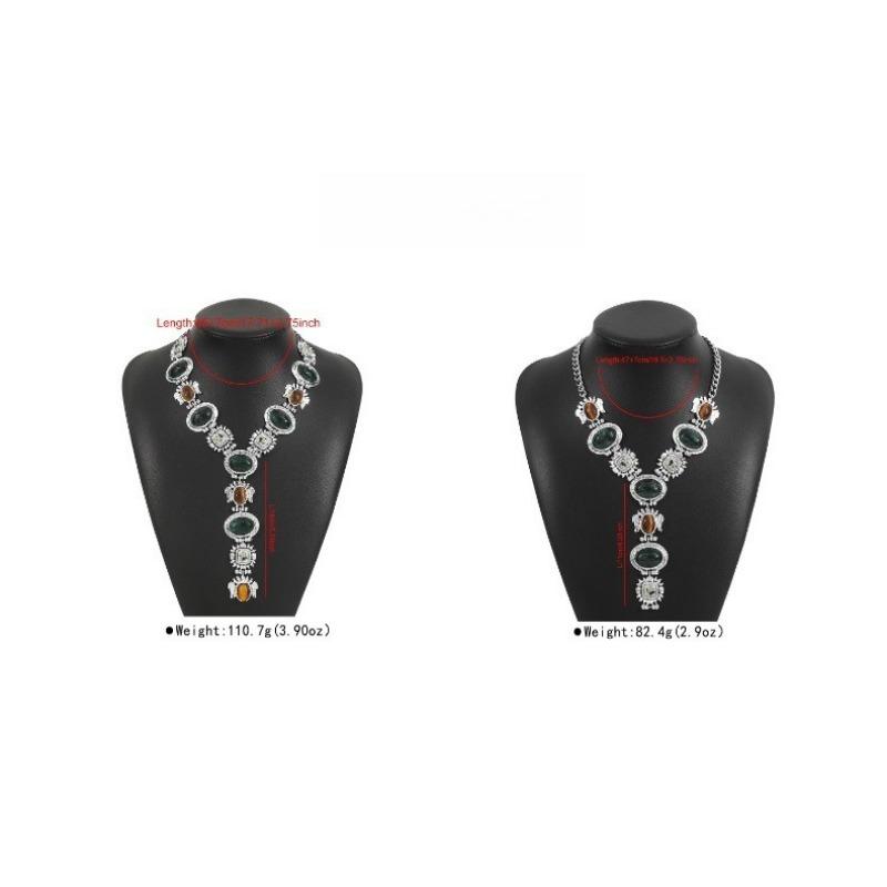 1PC Geometric Pearl Gemstone Earrings ZA Acrylic Alloy Resin Pendant Necklace Titanium Jewelry