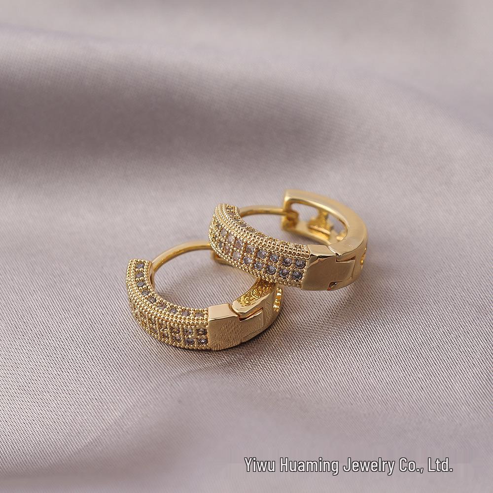 French Light Luxury Zircon Diamond Stud Earrings - Versatile & Trendy Styles