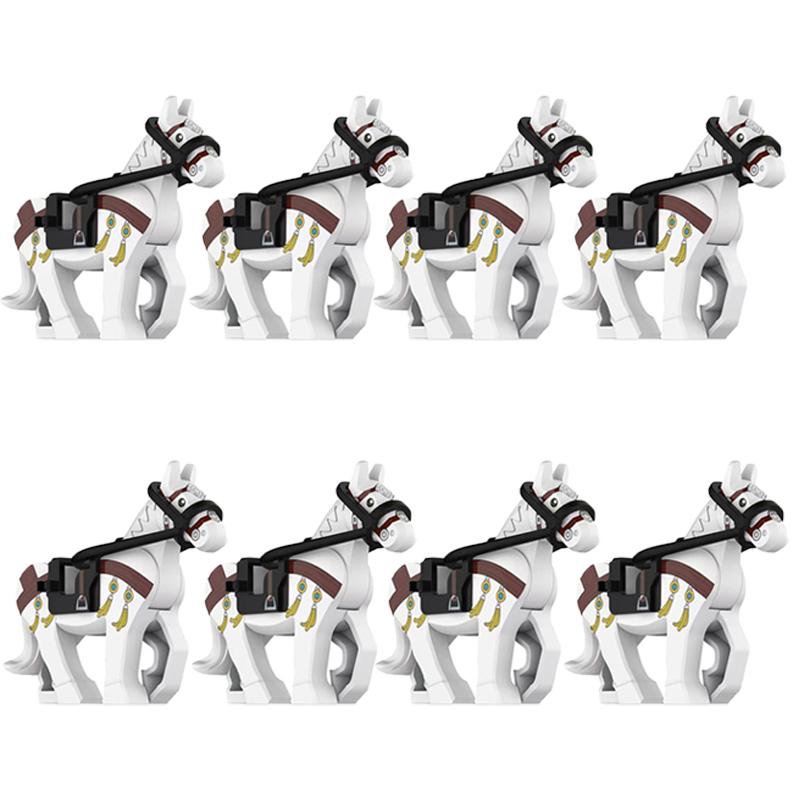 MOC Medieval Military Building Blocks Cavalry Regiment Knight Horse Animal Accessories Set Mini Bricks Buy Goods Boy Toy Gift