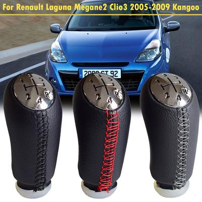1Pcs Leather Gloss Matt 5 Speed Car Gear Shift Knob Head Stick Gear Shifter For RENAULT Laguna Megane 2 Clio 3 Scenic