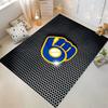 Blue and Yellow Baseball Glove Logo Design Non-slip Rug Suitable for Living Room and Bedroom Sofas.