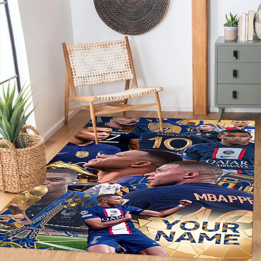 Mbappe Customize Text Carpet Design For Kitchen Outdoor Playrooms Dining Room Antislip Rug Office Home Decor Best For Christmas