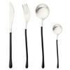 4Pcs White Gold Cutlery 18/10 Stainless Steel Dinnerware Set Spoon Fork Knife Western Home Silverware Tableware Set Supplies