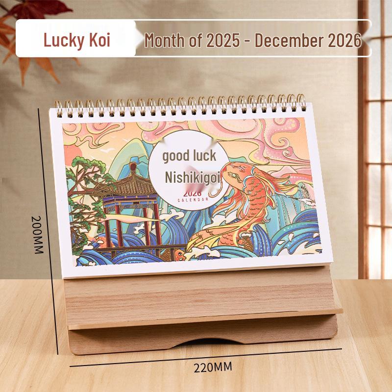 2026 Year of the Horse Chinese Cultural Desktop Calendar - Customizable with Logo