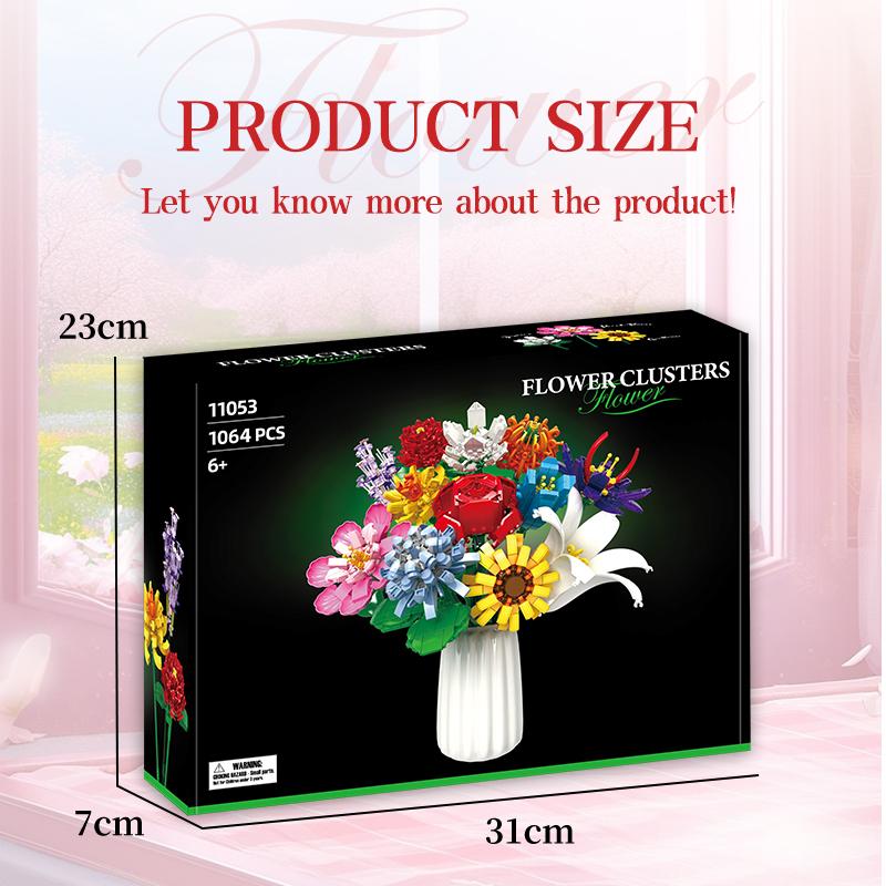Woma Toys Flower Botanical Collection Bouquet Building Block Set Kit for Creativity Flowers Mini Flower Bricks Toy Kids (11053)