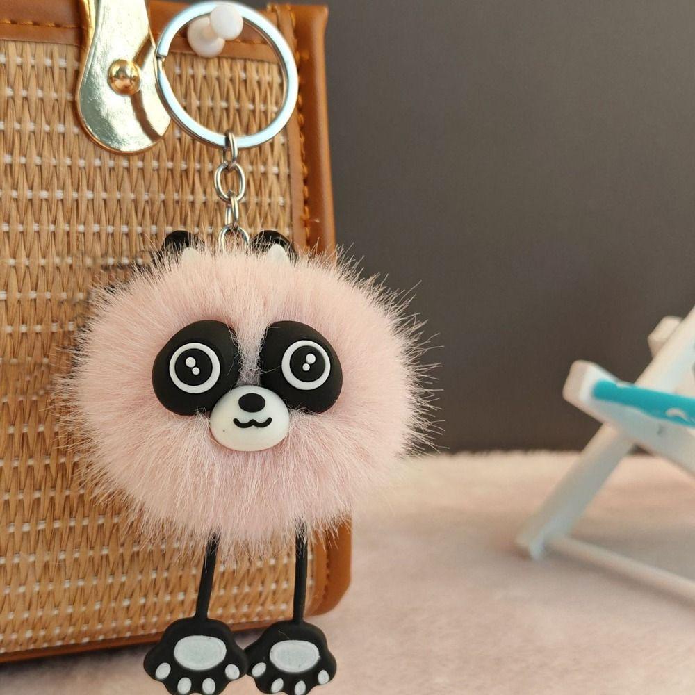 Cute Raccoon Plush Keychain Soft Charm Accessory Backpack Decorated Keying Handbag Pendant Raccoon Pendant