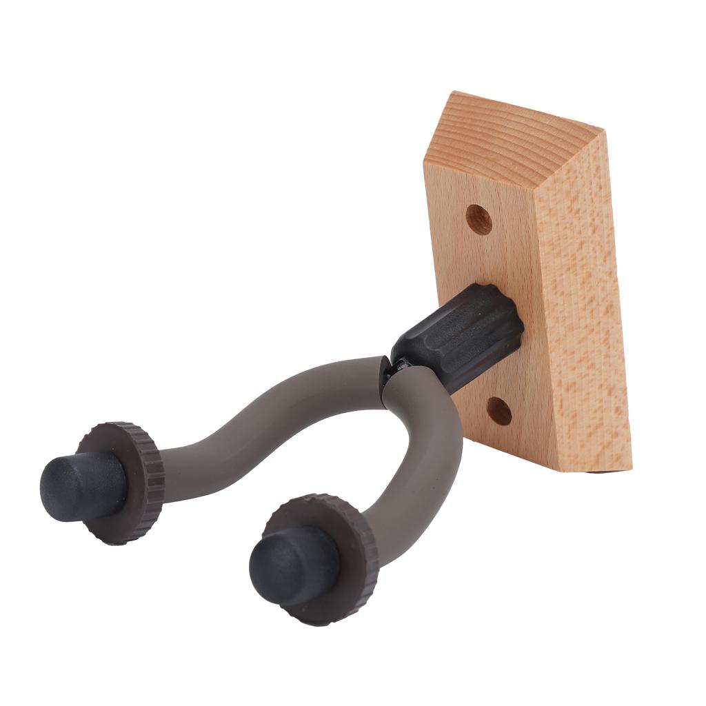 2Pcs Guitar Wall Mount Holder Hook Keeper Stand Solid Wood Base for Electric Ukulele Bass