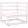 vidaXL Gartensofa 2-Sitzer Weiß Massivholz Kiefer
