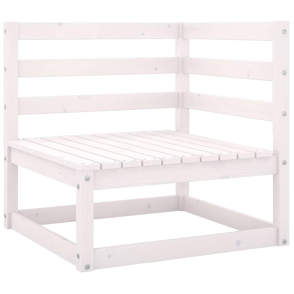 vidaXL Gartensofa 2-Sitzer Weiß Massivholz Kiefer