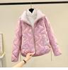 Women's Fall and Winter Thickened Loose Warm Jacket Cotton Stand-up Collar Warm Jacket Casual Plus Size Office Jacket