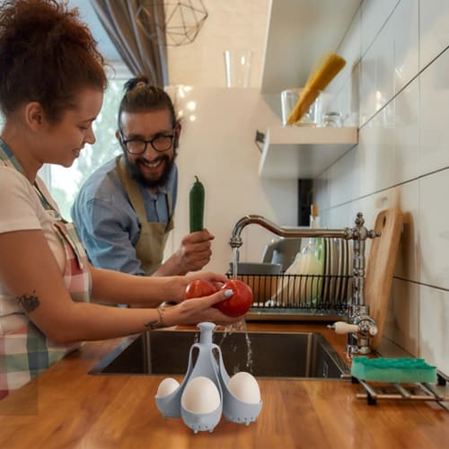 Silicone steamed egg tray, egg poacher holder, separator boiled egg holder cooker, steamed egg cup with silicone handle, egg boiling holder, kitchen e