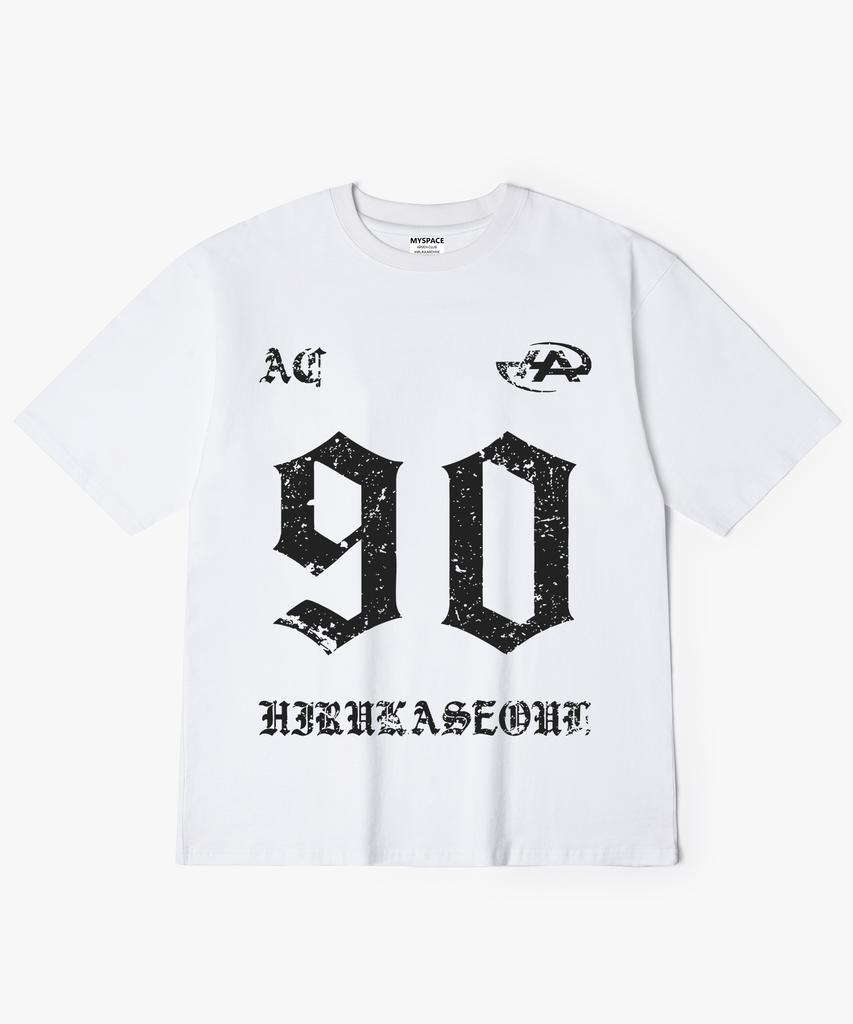 Hilukaakaibeu 90 Number Graphic Short Sleeve T-Shirt