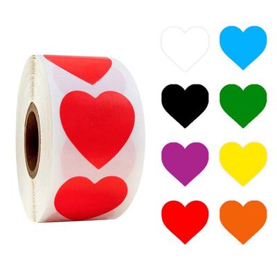 Pegatinas de Etiquetas de Colores en Forma de Corazón: Multitamaño, escribible, adhesivo, en blanco para clasificación, marcado o decoración.