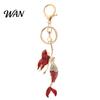 Versatile Keychain Accessory Pendant Sparkling Rhinestones Inlaid Mermaid Design Key Holder Festival Souvenir Gift with Lobster Clasp Lightweight