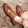 Luxury Men Brogue Shoes High Quality Lace-Up Dress Shoes for Men All Match Oxford Shoe Fashion Point Toe Men Party Wedding Shoes