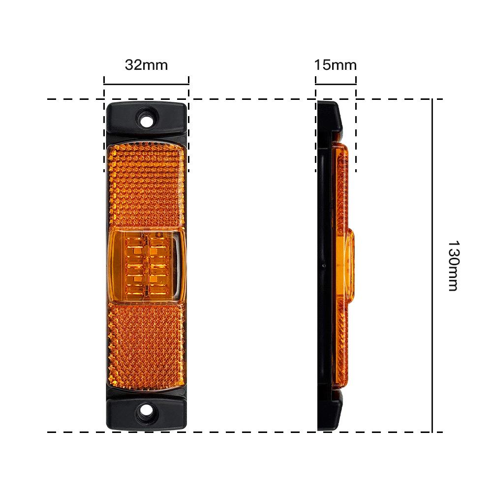 4 LED Reflector Panel Light Truck Identification Light Turn Signal Clearance Brake Tail Light For Trailer Bus Lorry Van 12V 24V