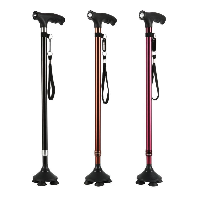KODENOR Adjustable Quad Walking Cane with LED Light
