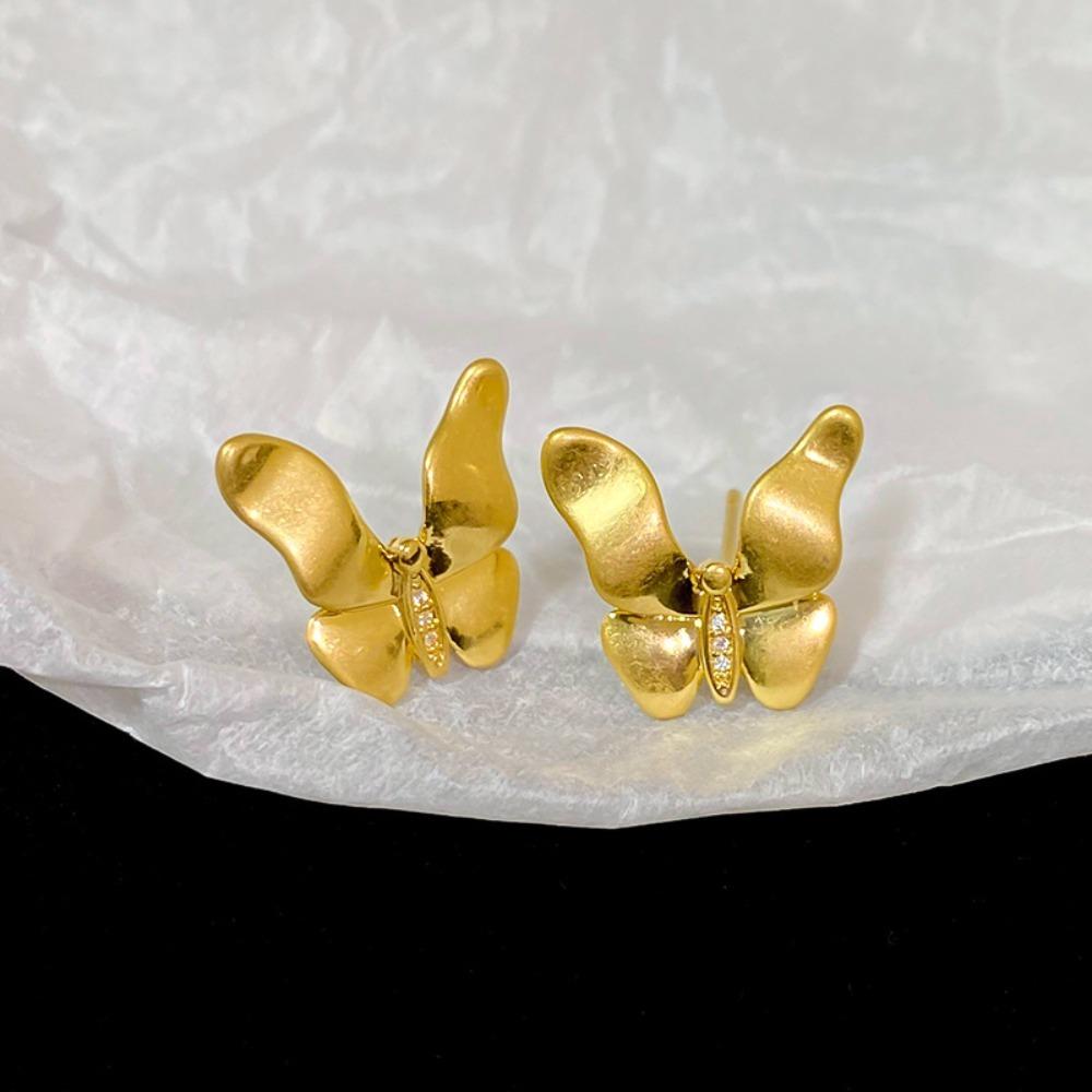 Twisted Shape Butterfly Ear Studs Light Luxury Butterfly Ear Hook Metal Butterfly Earrings  Gifts