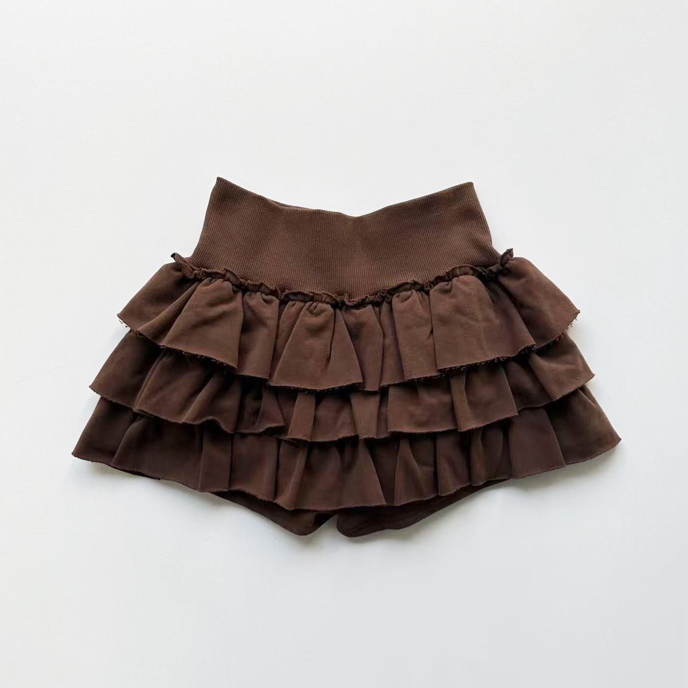 Korean Sweet & Spicy Girly Ballet Ruffle Layered Skort One Size