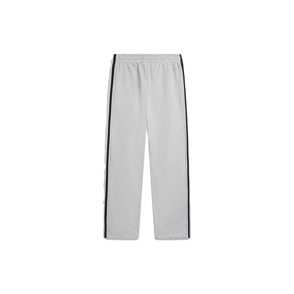 Li Ning Sports Fashion Series Casual Versatile Straight Leg Lace-Up Brand Logo Winter Knitted Sports Pants Unisex Pants Flower-Gray AKLU867-2