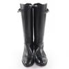 Great HERMES Knee-high Boots Kelly Metal Leather Jumping Boots Black Women 36 Used
