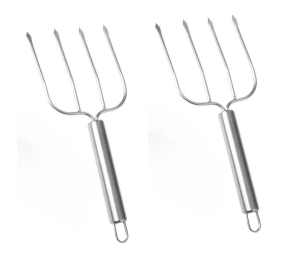 BBQ Creative Stainless Steel Four Needle Turkey Fork Lamb Leg Skewer Grilled Fork Steak Fork Outdoor Barbecue Tool