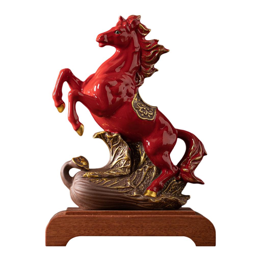 Chinese Fire Horse Decoration Zodiac Animal Sculpture Home Tabletop Ornament Chinese New Year Horse Figurine Home Office Decor