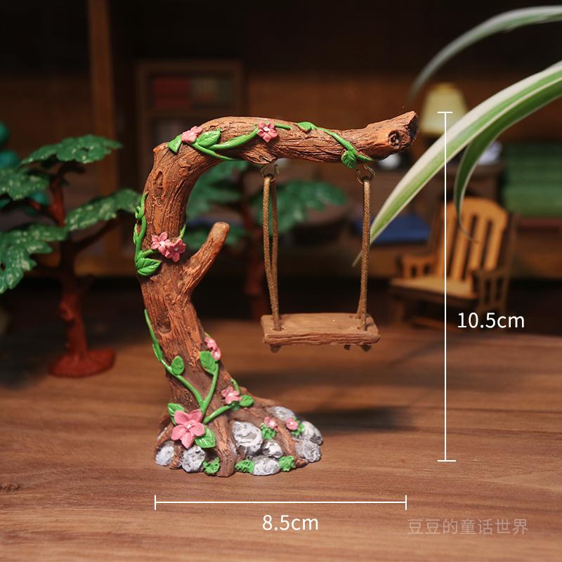 Micro-landscape Horticultural Owl Stump Swing Landscaping Home Decoration Ornaments Resin Fleshy Flower Pot Home Decor
