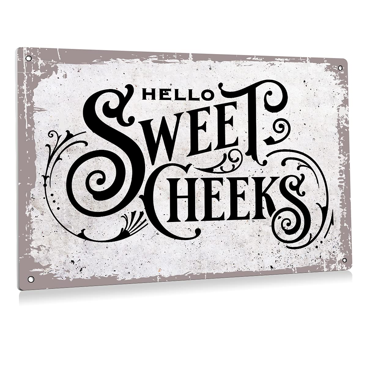 Retro Hello Sweet heeks Bathroom Metal Tin Sign Wall Decor Vintage Bathroom Quote Tin Sign for Toilet Restroom Home Decor Gift 20x30cm(7.8x11.8inch)
