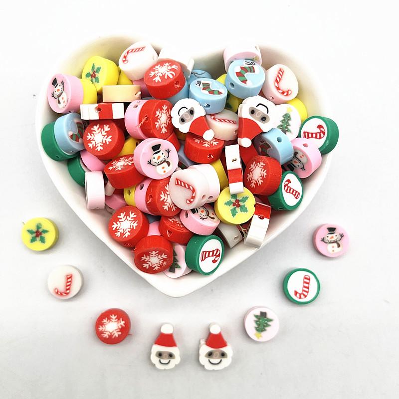 30pcs 10mm Heart Shape Fruit Beads Polymer Clay Beads Spacer Loose Beads for Jewelry Making DIY Bracelet Earring