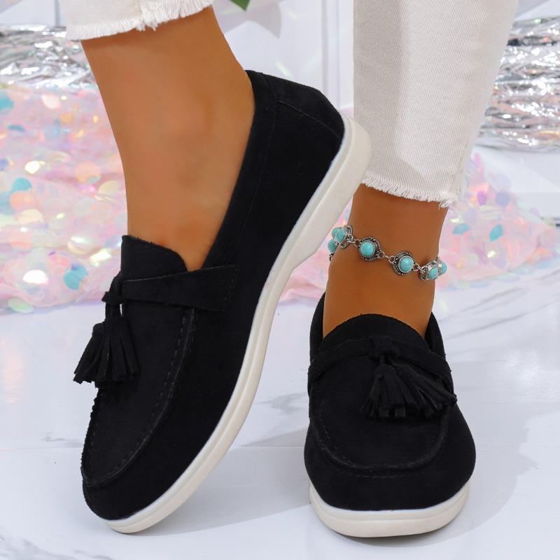 Fall New Style Loafers - Soft Suede Material Retro Style British Style Fashionable Anti-slip Casual Women's Flat Shoes Plus-size