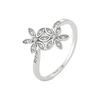 S925 Silber Doppelblumenring - Damen Mori Stil, Nischendesign, Beliebtes Zeigefinger-Accessoire für Influencer