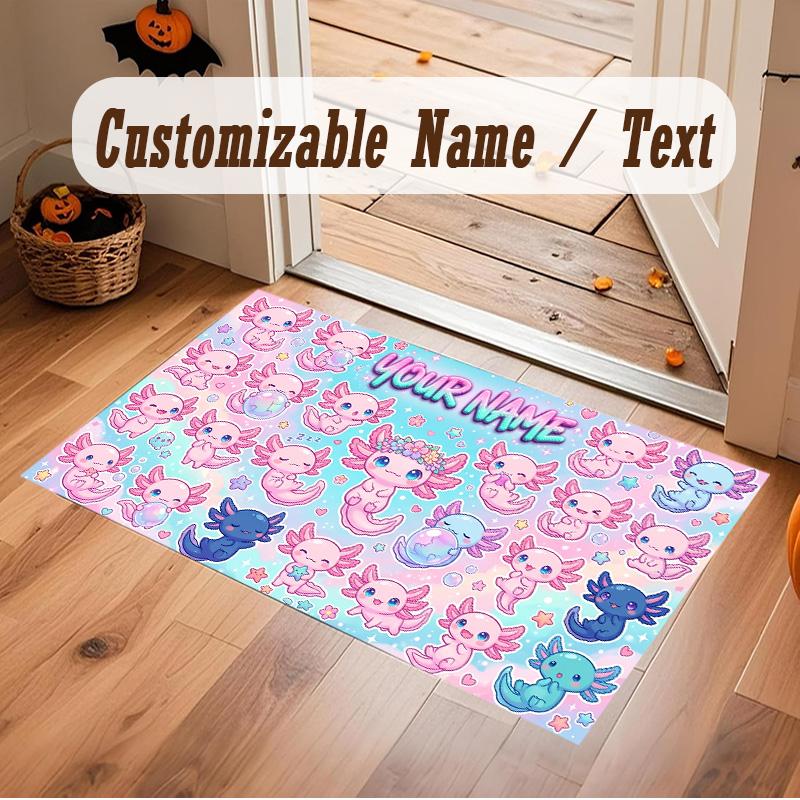 Fantasy Magic Theme Soft Crystal Velvet Rug Custom Name & Text Print Non Slip Floor Rug for Bedroom Living Room