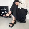 Bow word with thick sole small height increase sandals women's 2025 summer new versatile muffin Roman women's shoes