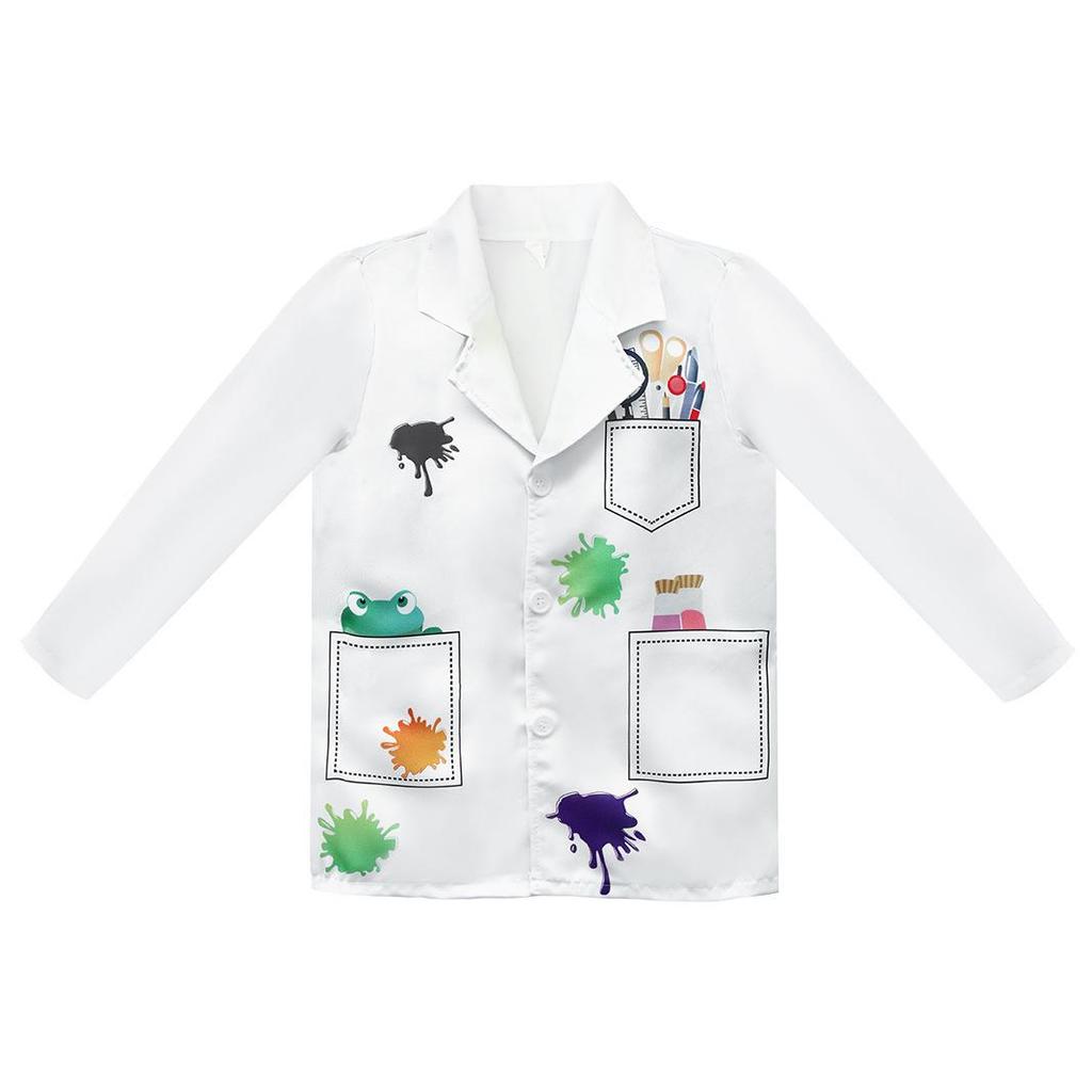 Mad Scientist Halloween Costume for Kids - White Lab Coat for Cosplay and Stage Performances