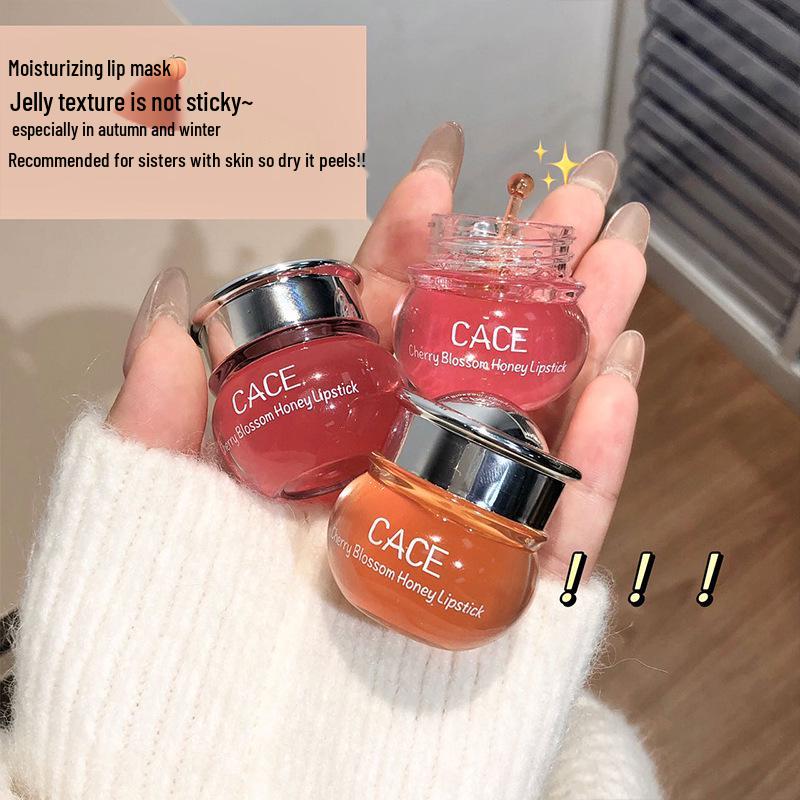 CACE Cherry Blossom Honey Lip Balm: Moisturizing, Plumping, Non-Sticky Jelly Lip Oil for Lasting Nourishment.